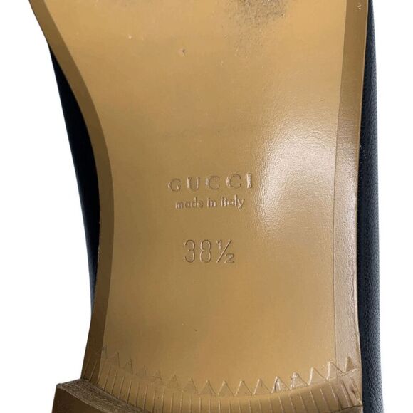 Gucci Hills GG Logo Ballet Flat EU 38.5 US 8.5 Cap Toe Double G Leather - Picture 7 of 11